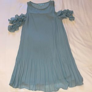 Blue/aqua flowy pleated dress